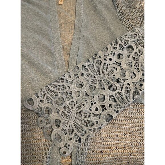 Forgotten Grace Lace Cardigan OPEN WOMEN'S 2X Blue - Picture 12 of 12